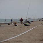 La playa de Torremolinos durante un campeonato de pesca deportiva
