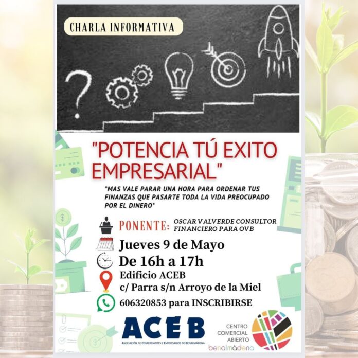 Cartel charla educación financiera ACEB