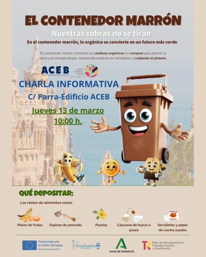 Cartel charla contenedor marrón 13.03.25