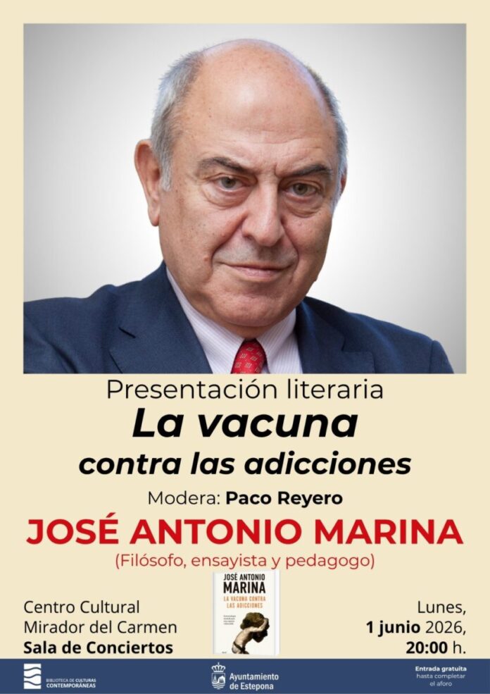 El filósofo José Antonio Marina presenta en Estepona 'La vacuna contra las adicciones', su último ensayo publicado por Ariel
