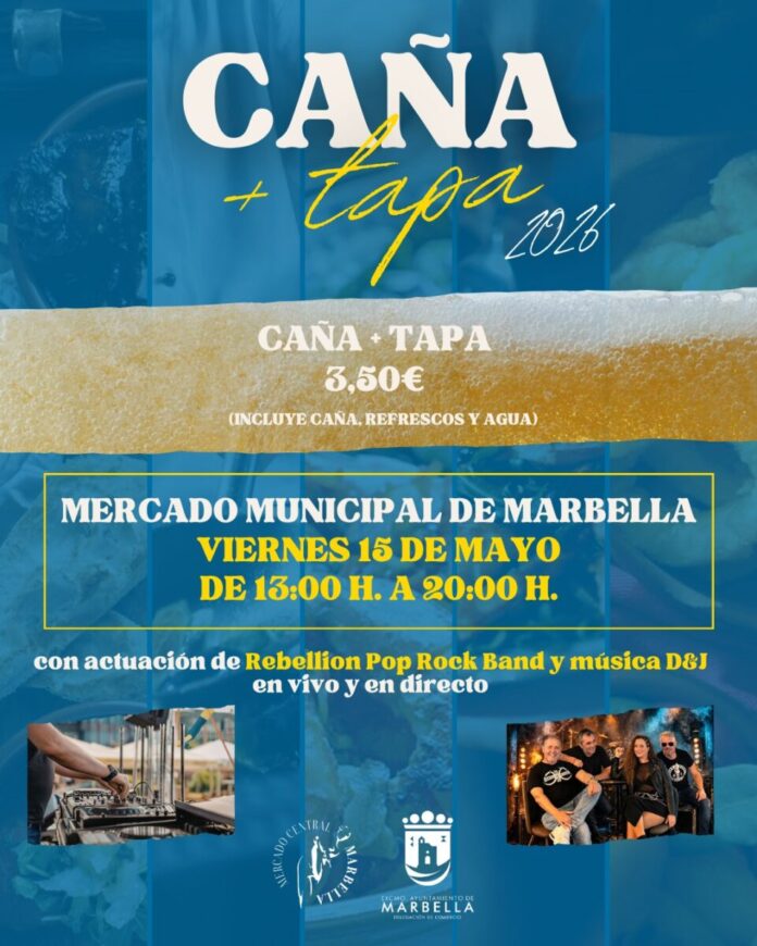 El Mercado Central de Marbella celebra 'Caña más tapa' el 15 de mayo con 11 puestos y música en directo