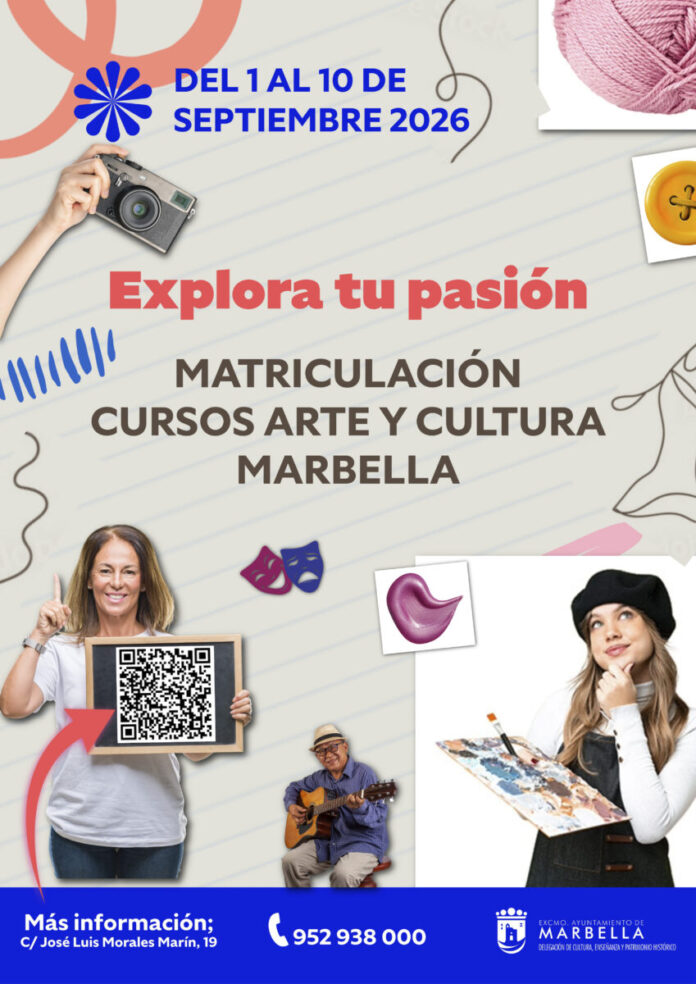 Marbella abre el 1 de septiembre la matriculación de los cursos de Arte y Cultura