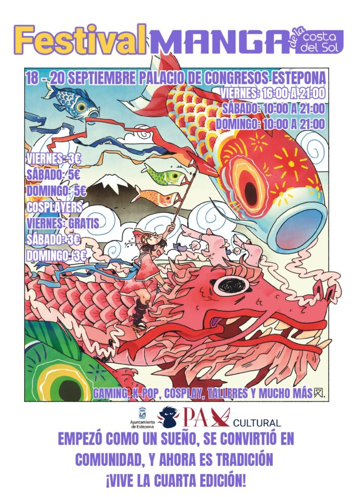 Estepona acoge del 18 al 20 de septiembre la cuarta edición del Festival Manga de la Costa del Sol