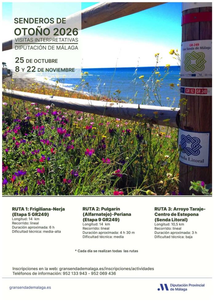 Frigiliana-Nerja, Pulgarín-Periana y Arroyo Taraje-Estepona en los Senderos de Otoño